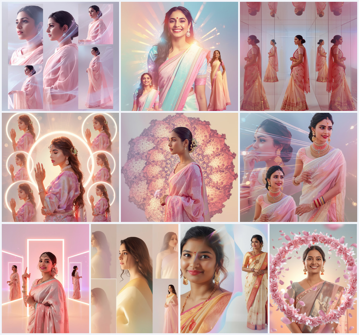 10+ Glow Effect Saree AI Prompts to Create Radiant Ethnic Photos with Soft Lighting Style