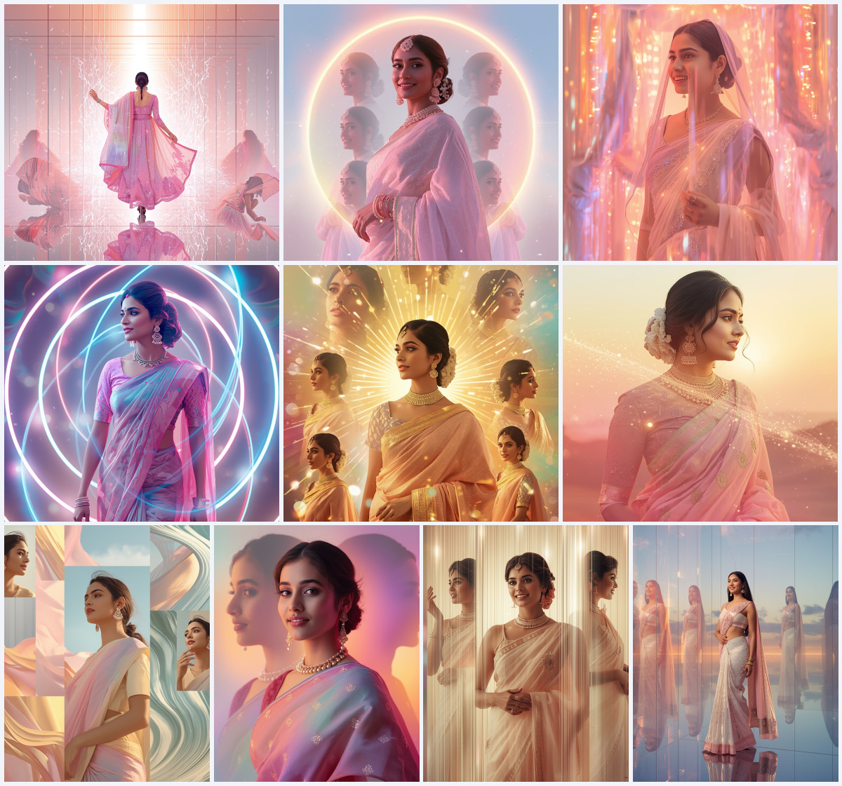 10+ Organza Balloon-Sleeve Drape Fancy Saree AI Prompts for Dramatic Silhouettes via Gemini and ChatGPT - Main Thumbnail