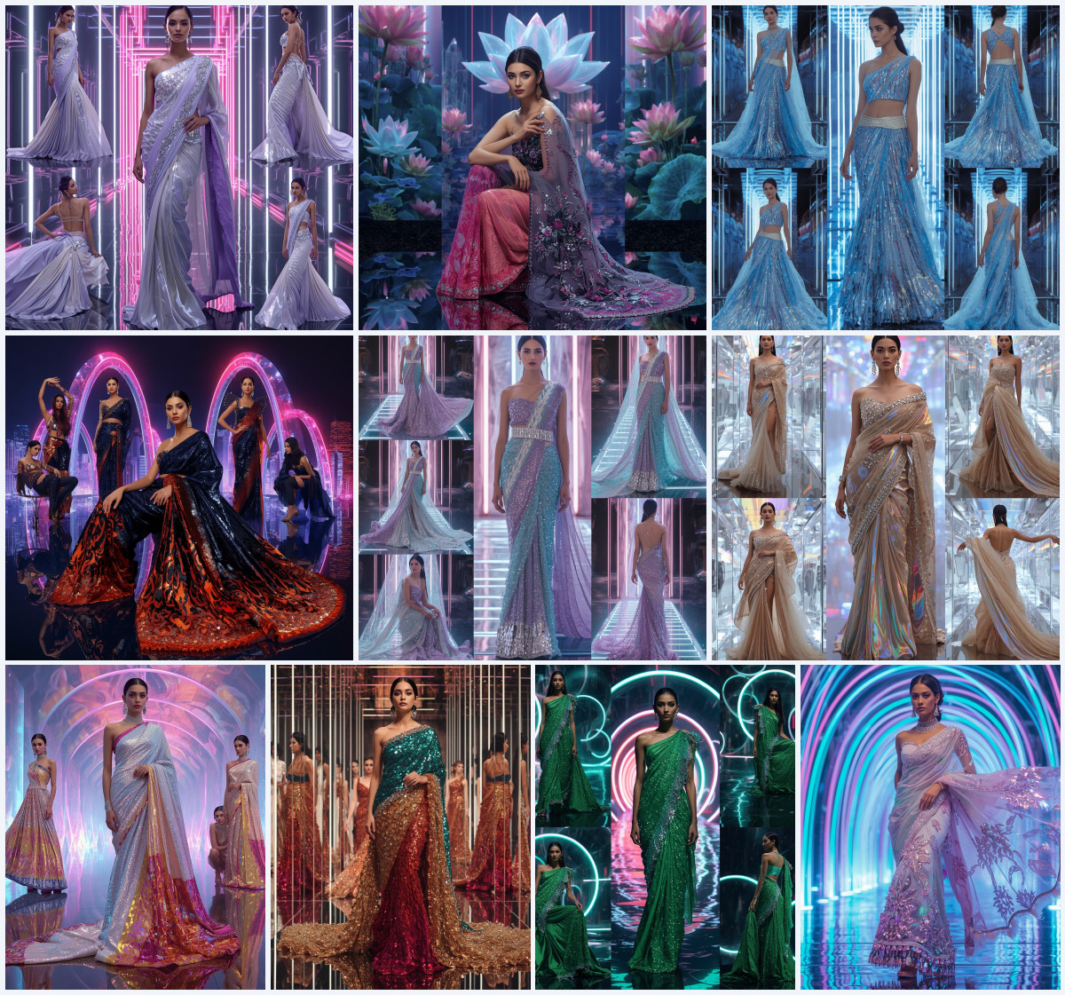 10+ Sequined Mirror-Work Modern Saree AI Prompts for Luminous Portraits via Gemini, Grok, and ChatGPT - Main Thumbnail
