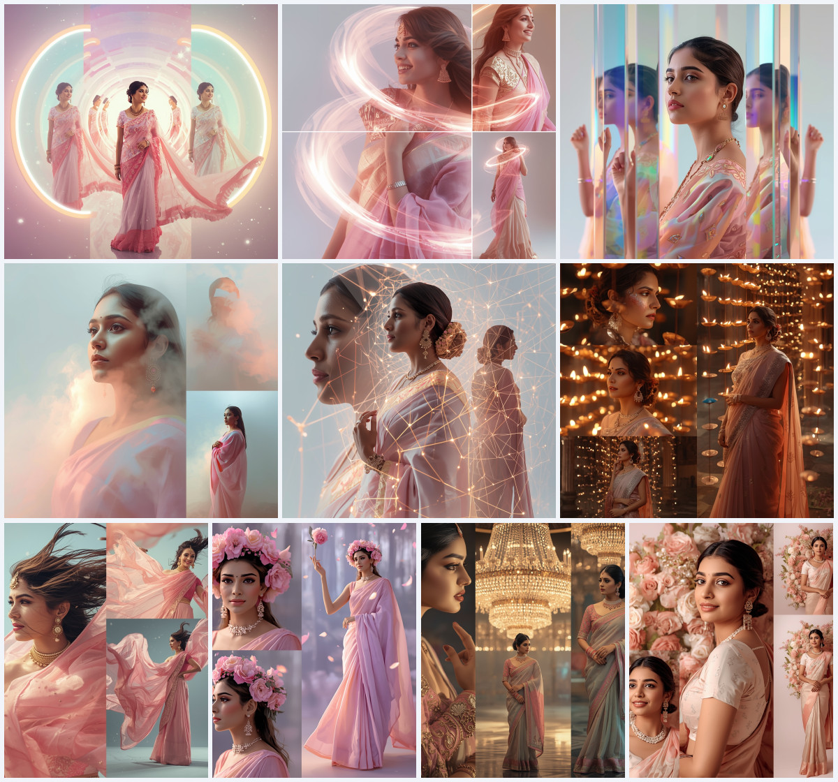 10+ Soft Aesthetic Saree AI Prompts to Create Calm and Elegant Ethnic Photos with Clean Look