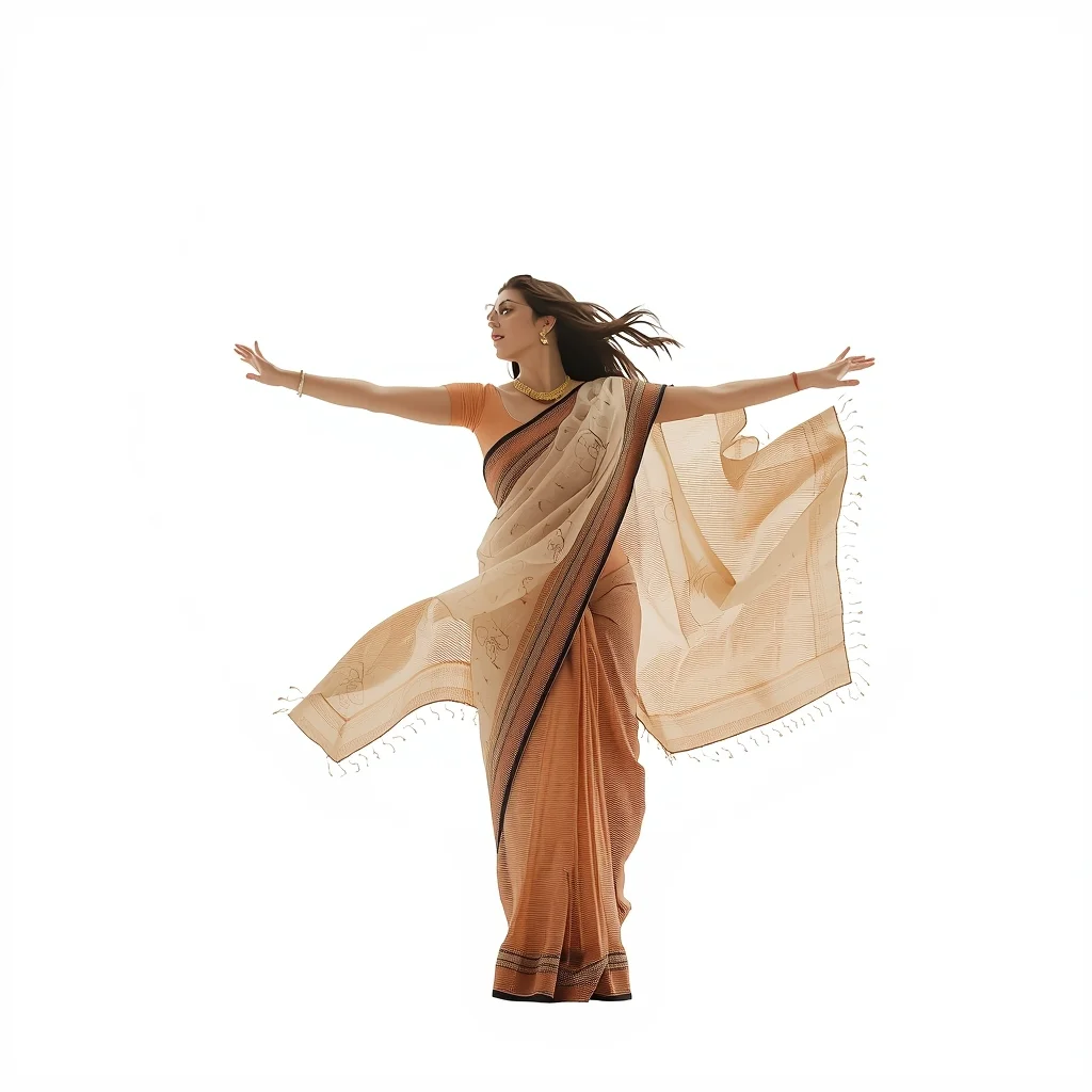Festival Fancy Saree Sound-Wave Patterned Jacquard | Ai Gemini Saree Prompt