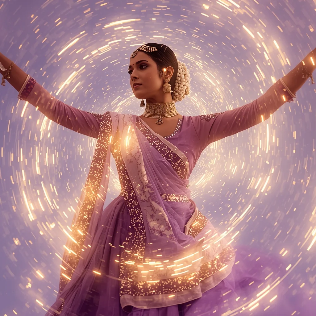Festive Co-Ord Set Bright Kathak Spin Echo Vortex Collage | Luminous Motion Prompt | Ai Video Generator Prompt