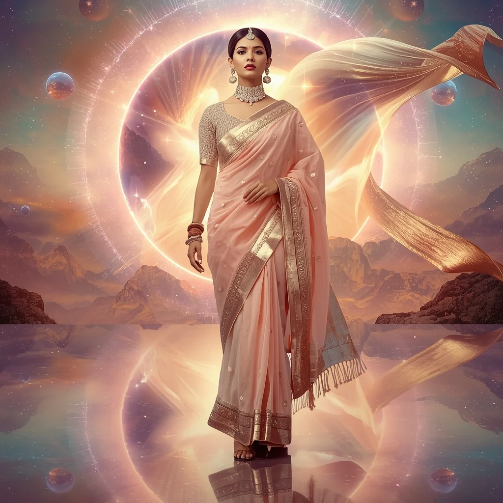 Festive Pastel Saree Divine Luminous Nebula Infinity Collage | Eternal Supreme Prompt | Saree Ai Prompt