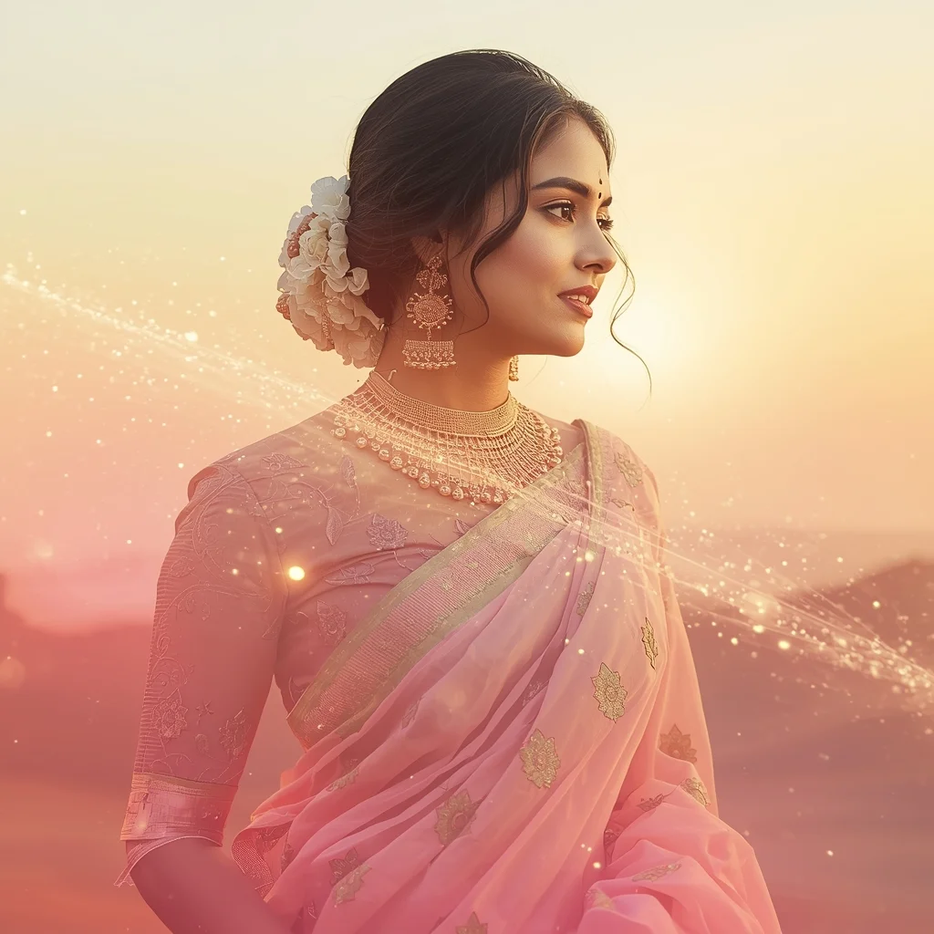 Festive Pastel Saree Dream Glow Horizon Flow Collage Cinematic Aesthetic | Prompt For Gemini Ai Girl Style Trending Instagram Link