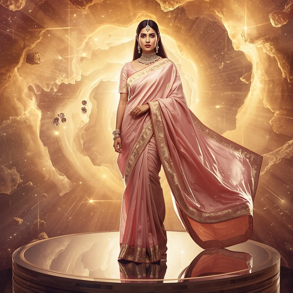 Festive Pastel Saree Golden Aurora Nebula Vortex Collage | Eternal Supreme Prompt | Saree Ai Prompt Copy Paste For Gemini