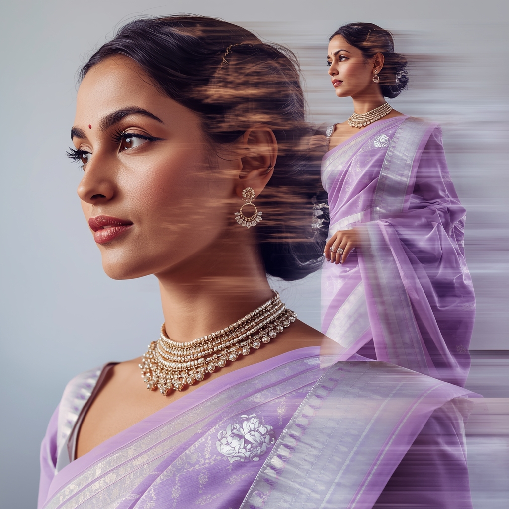 Festive Pastel Saree Infinite Duplicate Gesture Time Collage | Motion Echo Sovereign Prompt | Indian Saree Ai Prompt