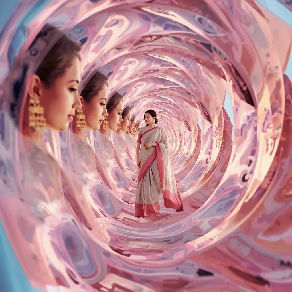 Festive Pastel Saree Infinity Loop Reality Prompt with Endless Recursive Motion and Cinematic Depth | Prompt For Gemini Ai Girl Style Trending Instagram Link