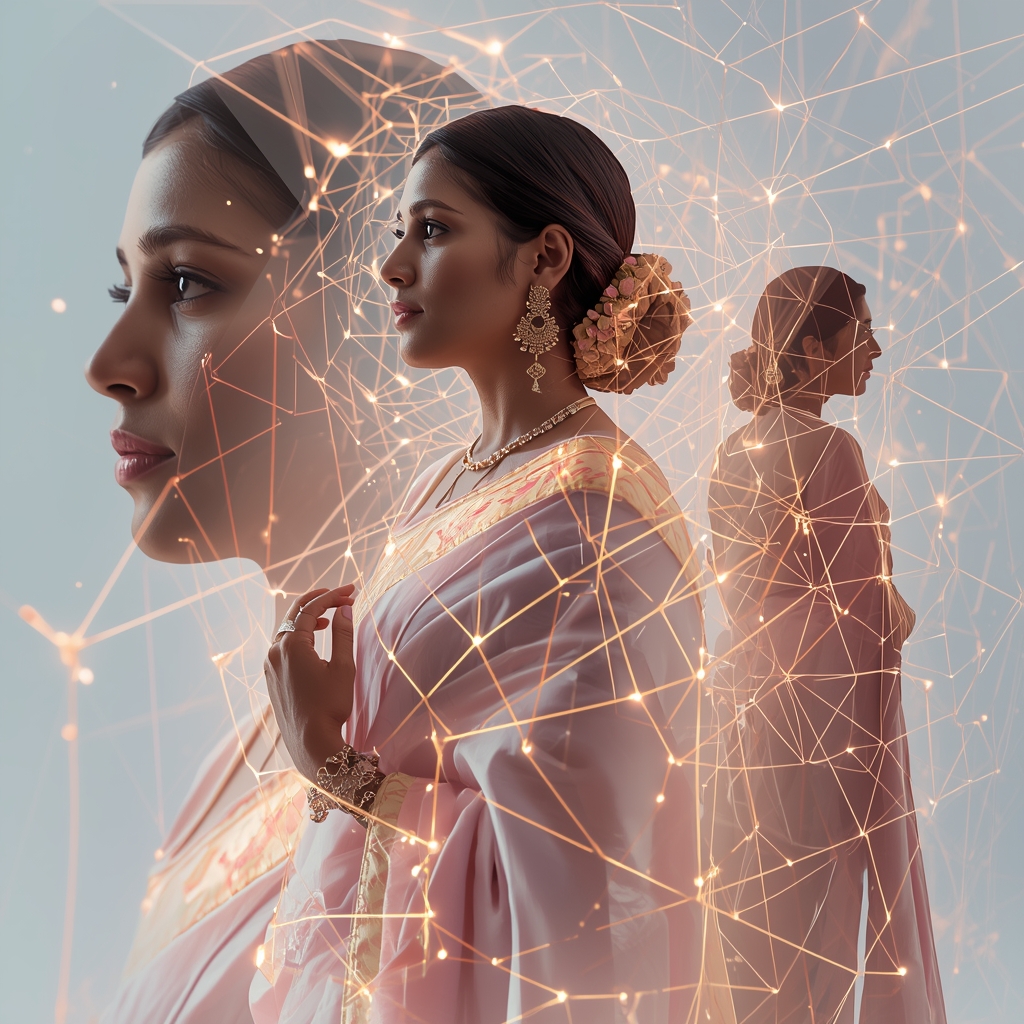 Festive Pastel Saree Light Web Collage | Indian Girl Energy Network Aesthetic Cinematic Viral Prompt | Saree Selfie Ai Prompt