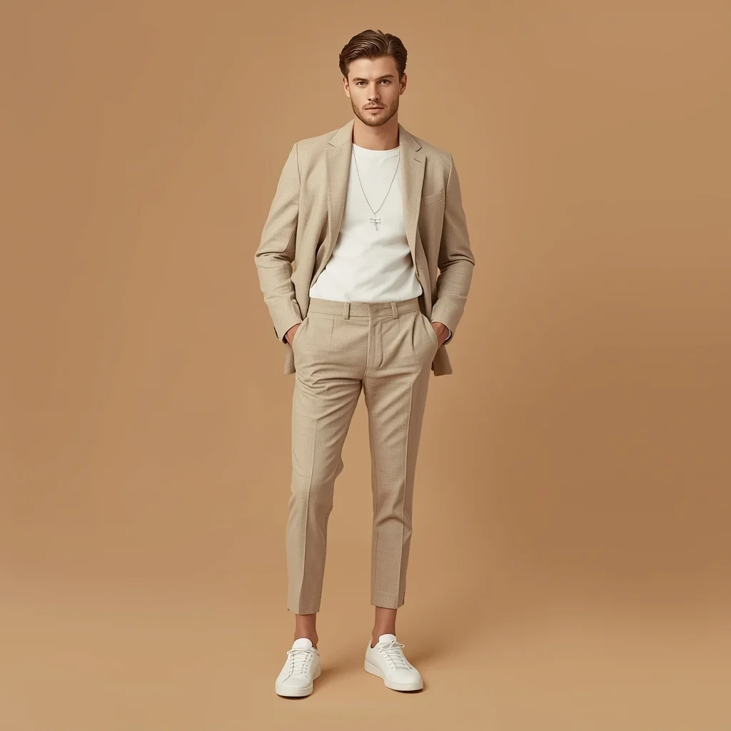 Full Body Soft Warm Ivory Clay Studio Pose with Elegant Masculine Finish | Flux Ai Prompt