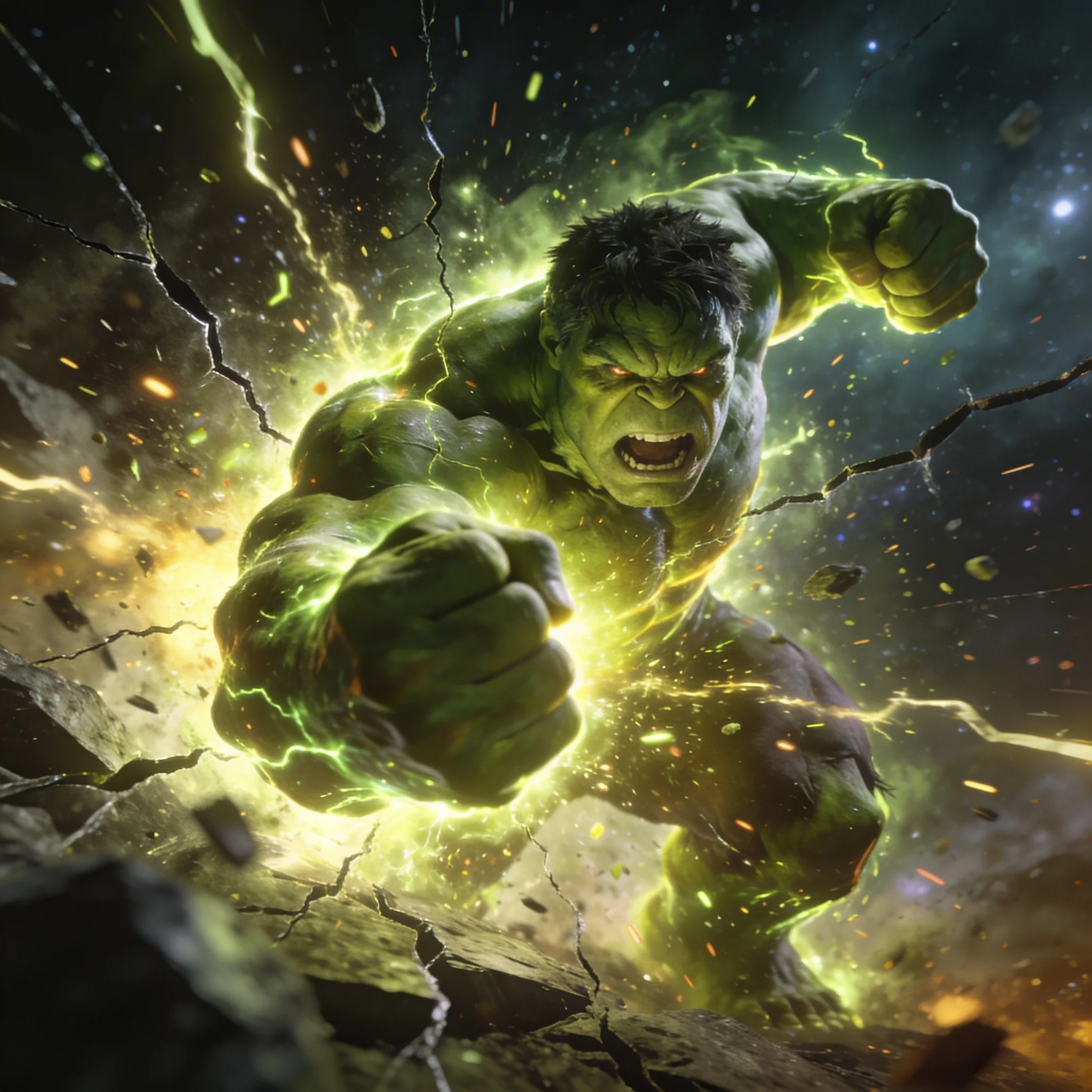 Hulk Infinite Rage Form Breaking Universe Scene | Nano Banana Prompt