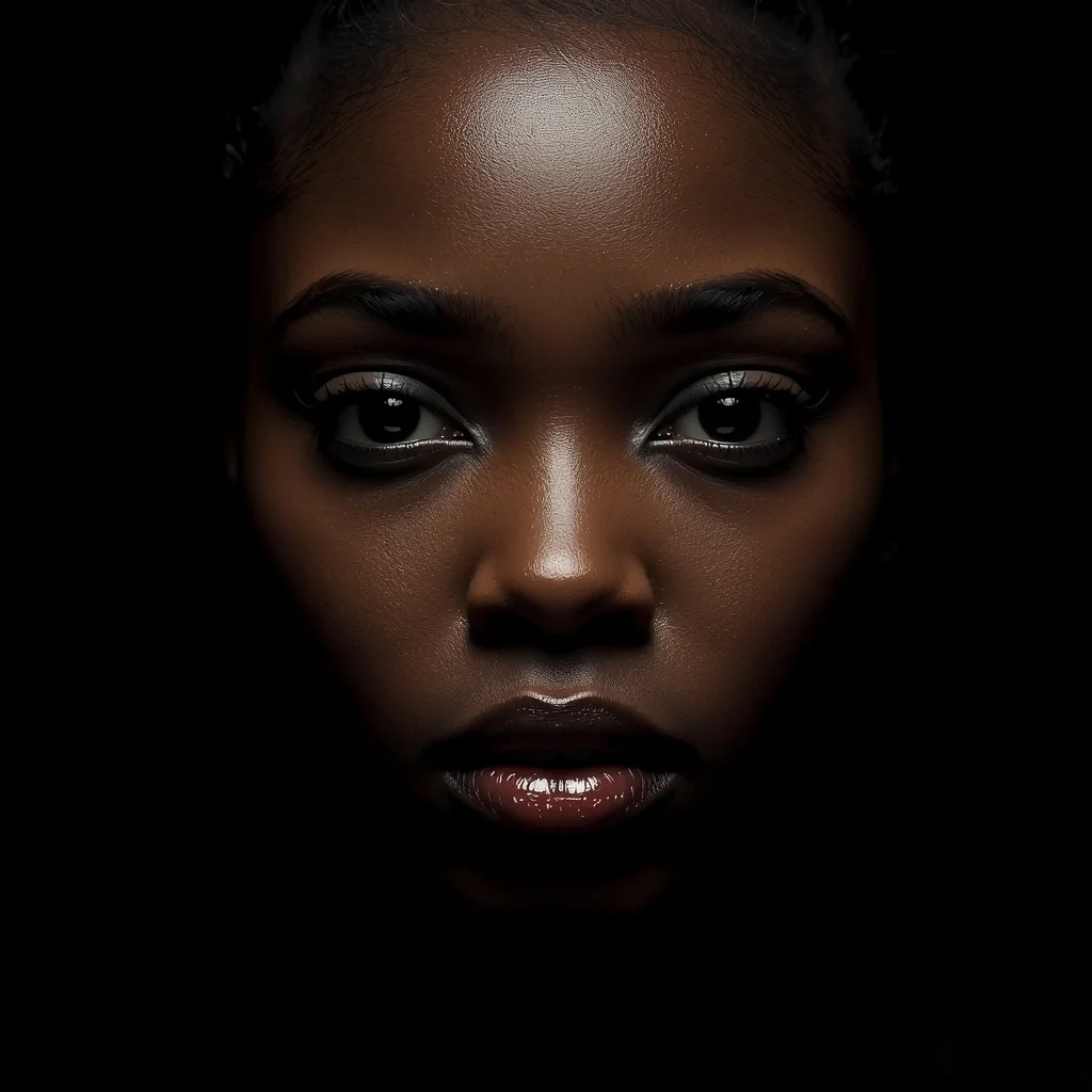 Minimal Black Background Portrait Girl – High Contrast Viral Look | Text To Image Prompt