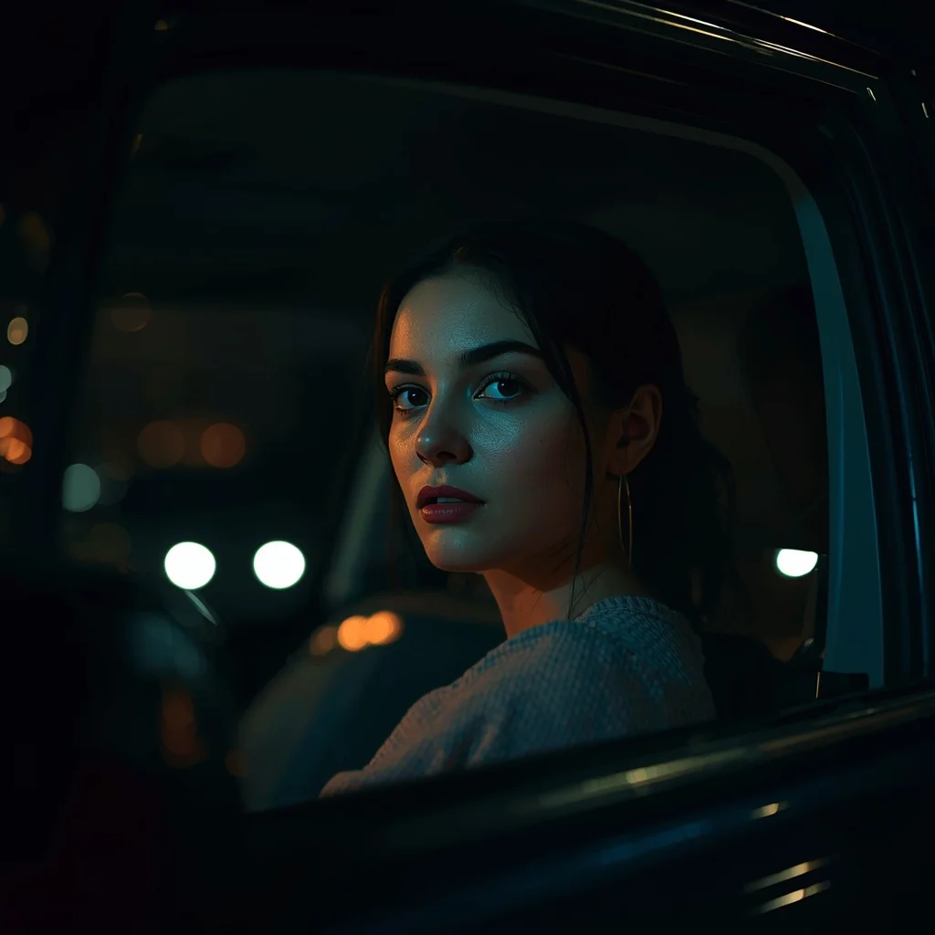 Night Car Window Reflection Girl – Moody Viral Look | Text To Image Prompt