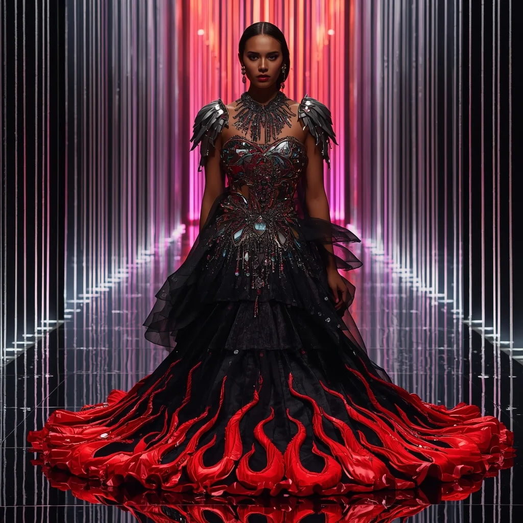 Obsidian Ruby Mirage Saree with Infinity Plasma Citadel | Instagram Girl Gemini Prompt