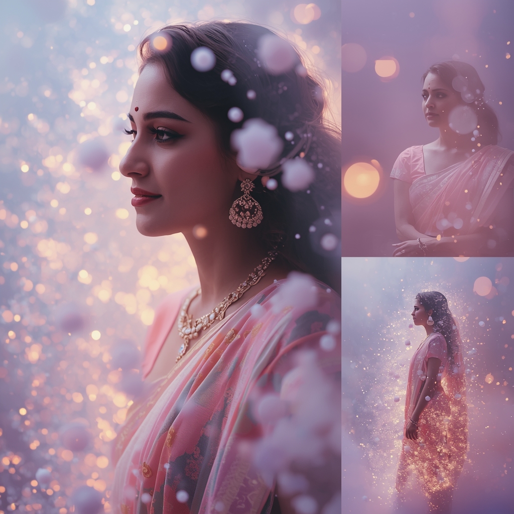 Pastel Saree Dream Particle Cloud Infinite Soft Glow Cinematic Viral Prompt | Saree Prompt