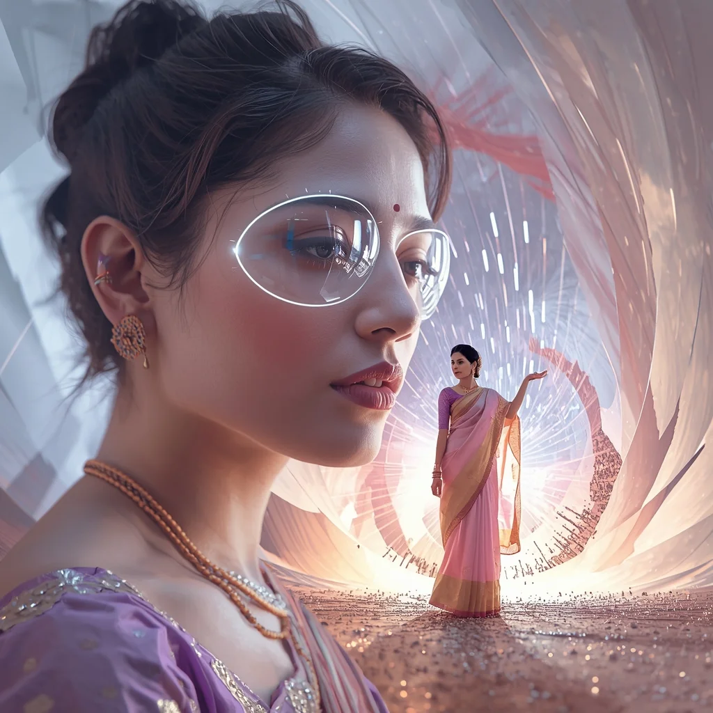 Pastel Saree Hyper Stellar Singularity Light Collapse Field Cinematic Viral Prompt | Gemini Ai Saree Photo