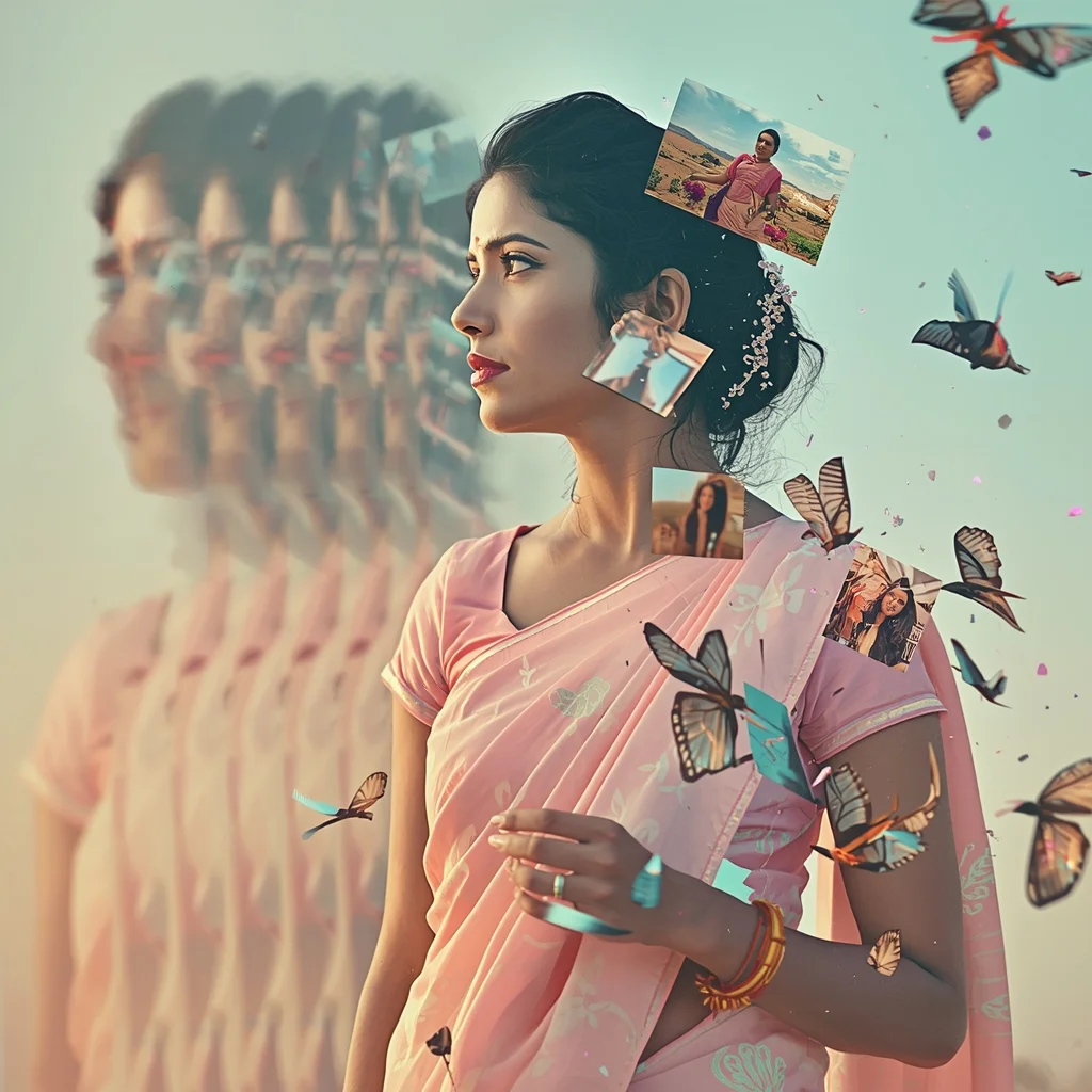 Pastel Saree Hyper Time Loop Echo Fragment Collapse Cinematic Viral Prompt | Aesthetic Saree Ai Prompt