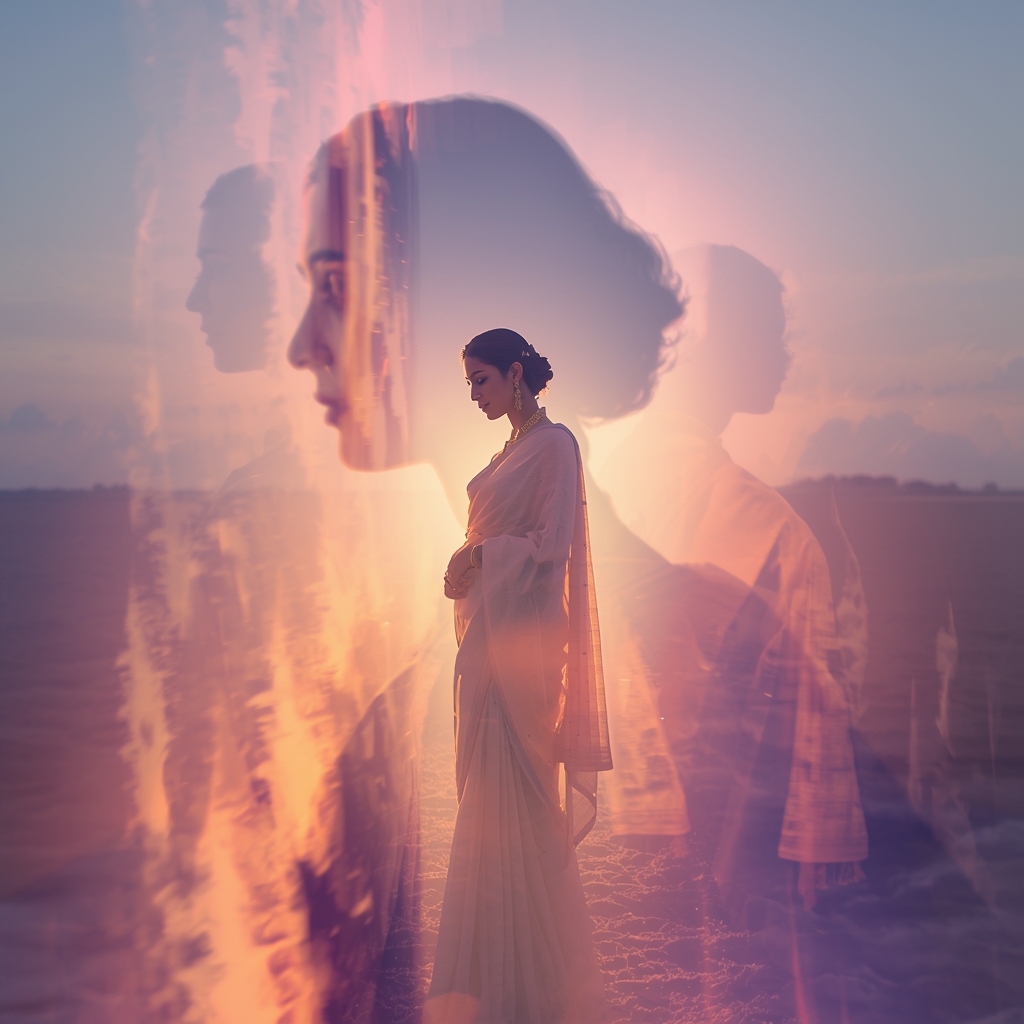 Pastel Saree Infinite Light Time Echo Shadow Loop Cinematic Viral Prompt | Cinematic Saree Ai Prompt