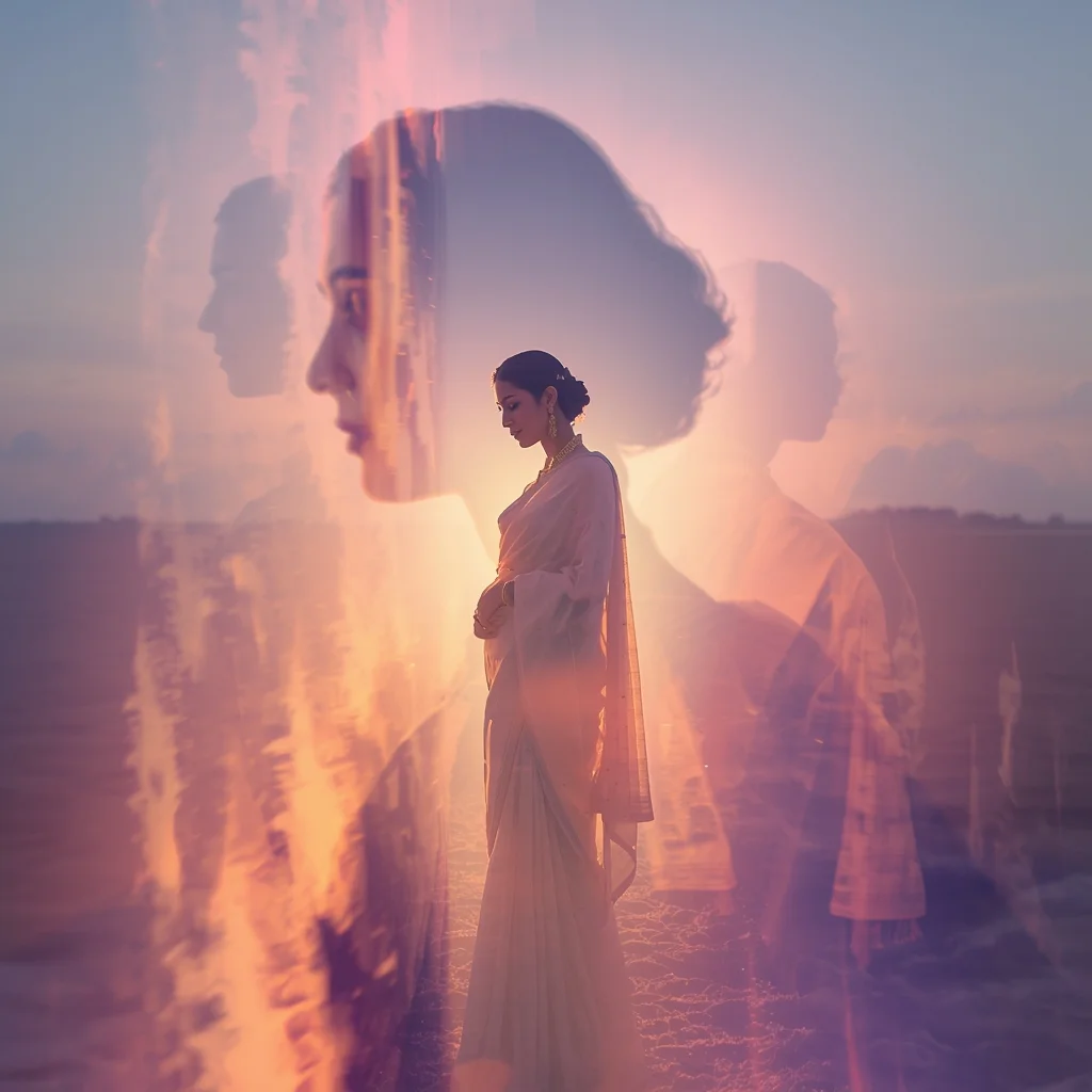 Pastel Saree Infinite Light Time Echo Shadow Loop Cinematic Viral Prompt | Cinematic Saree Ai Prompt