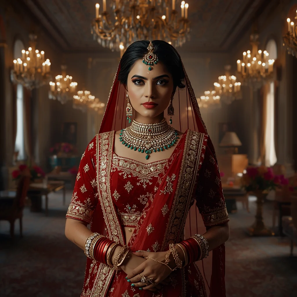 Royal Palace Bride Portrait with Cinematic Depth and 16K Detail | Trending Ai Art Prompts