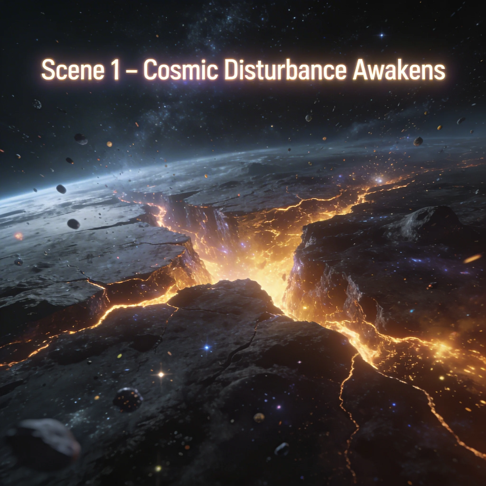 Scene 1 – Cosmic Disturbance Awakens | Prompt Ai